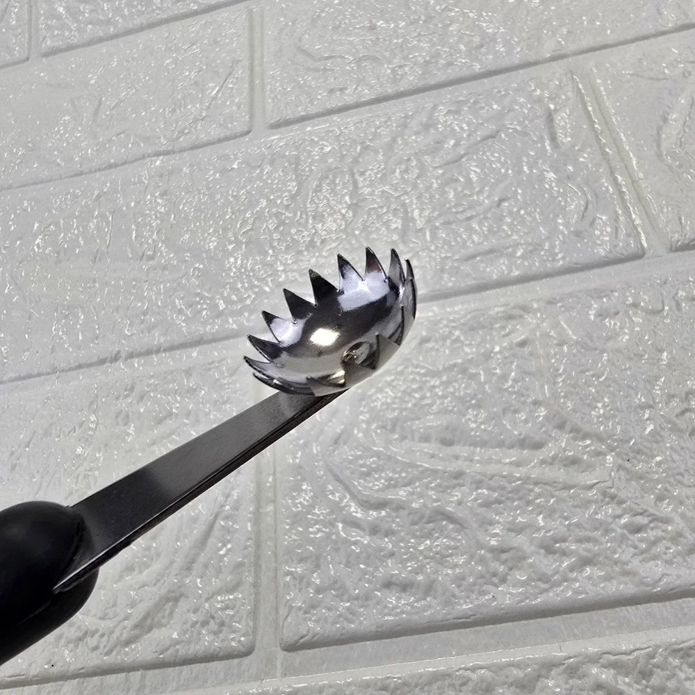Chefmate Dual Sided Melon Baller Fruit Scooper Tool Black Silver Stainless Steel